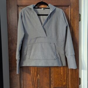 Soybu Gray Hooded Pullover with Kangaroo Pocket